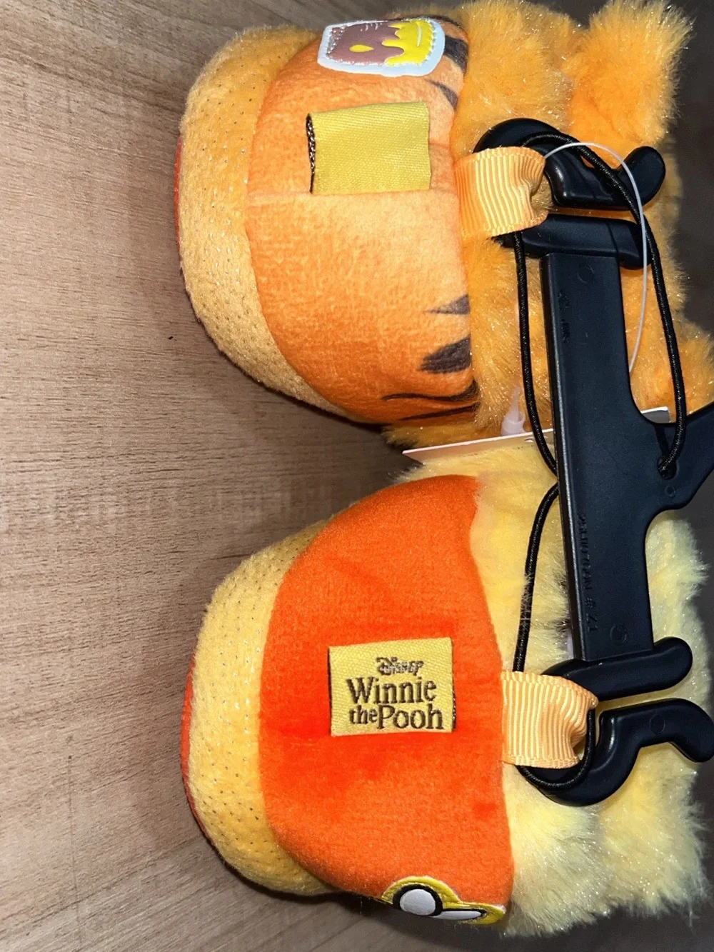 Disney Plush Winnie the Pooh & Tigger Kids Slippers in Yellow and Orange